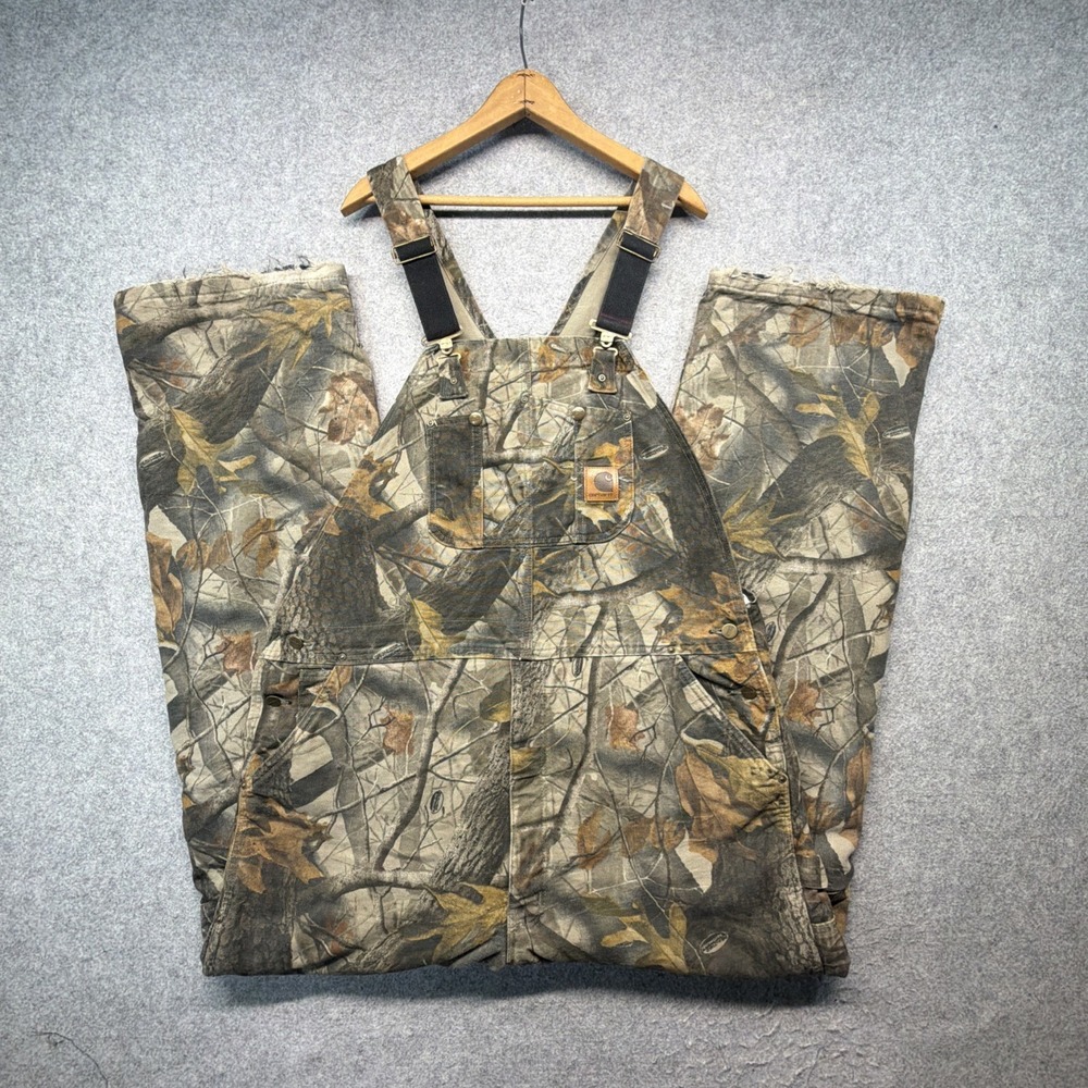 Carhartt Real Tree Camo Bib Overalls Mens 44x34